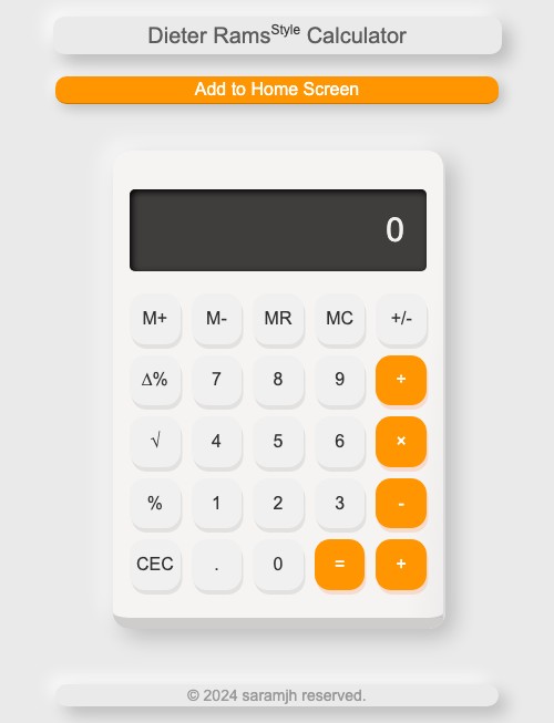 Dieter Rams Style Calculator