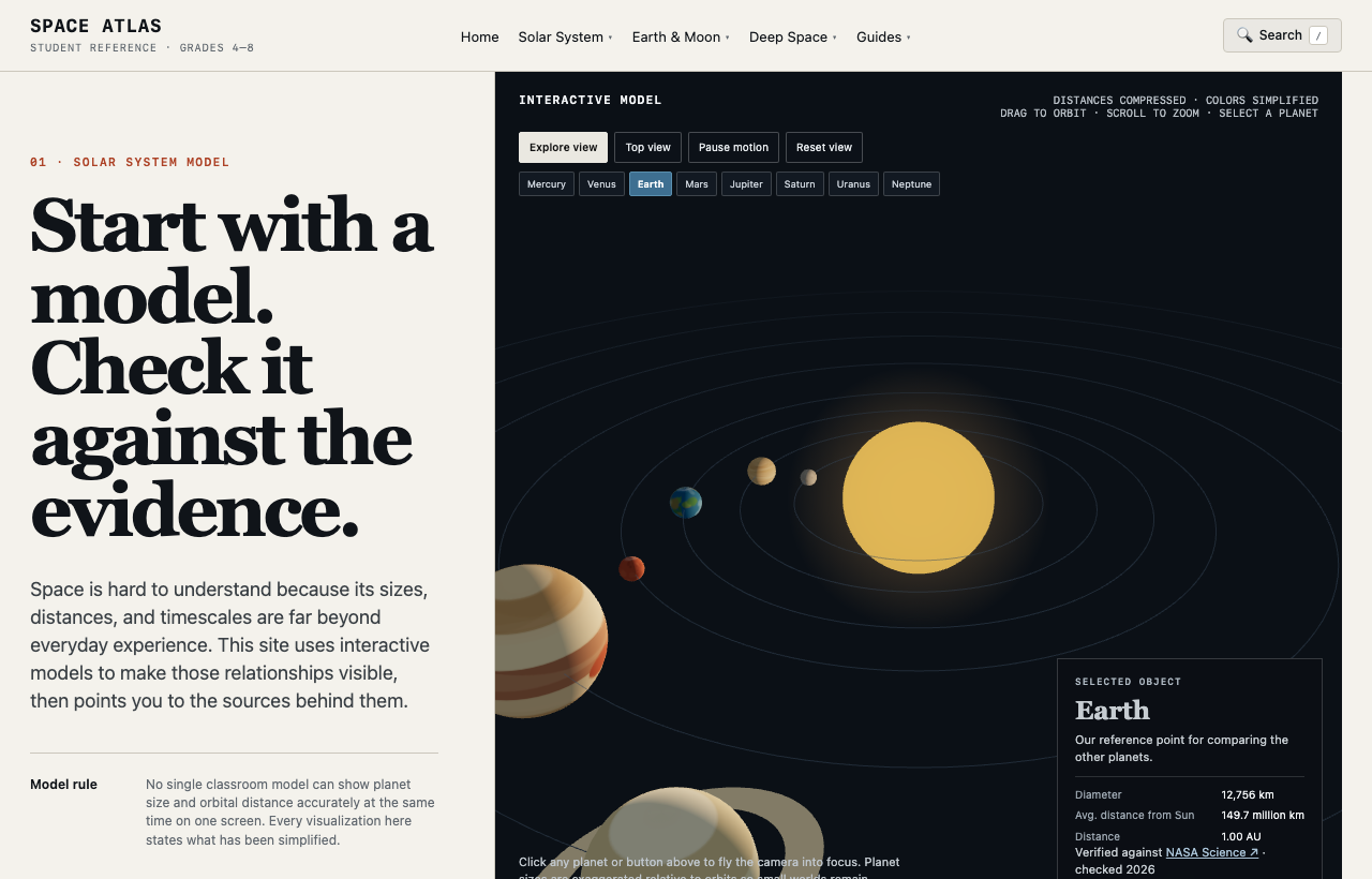 Space Atlas 3D Solar System Model
